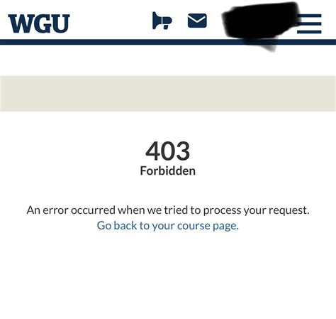 Forbidden error : r/WGU .